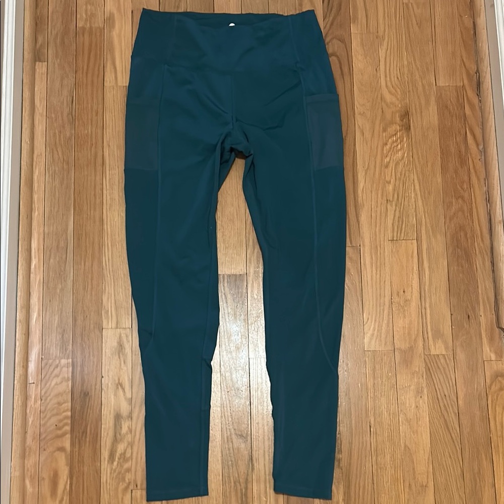 R. Sofia Women’s Teal High-Waisted Leggings with Pockets L